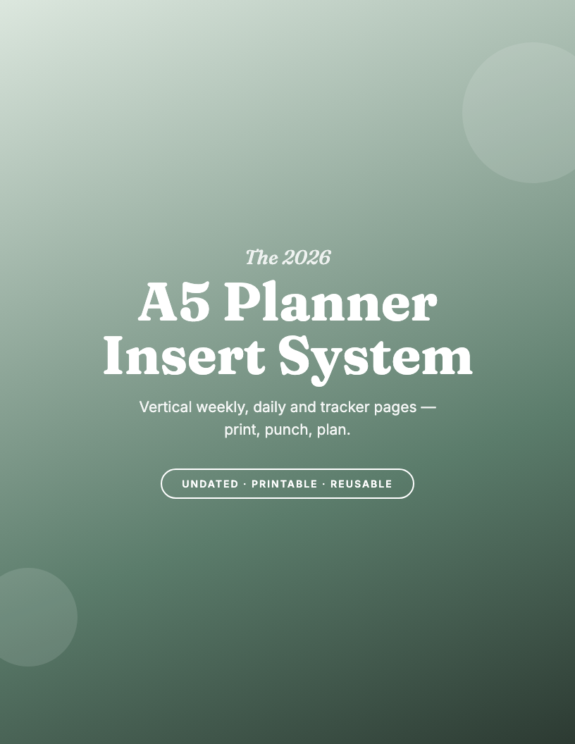 The 2026 A5 Vertical Weekly Planner Insert System