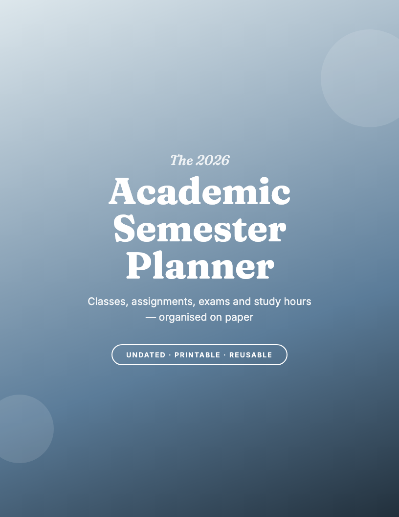 The 2026 Academic Semester Planner