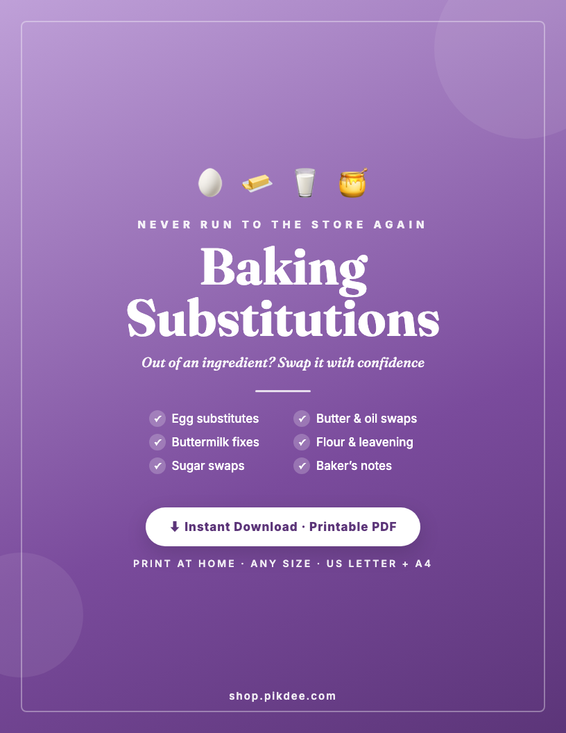 Baking Substitutions Chart