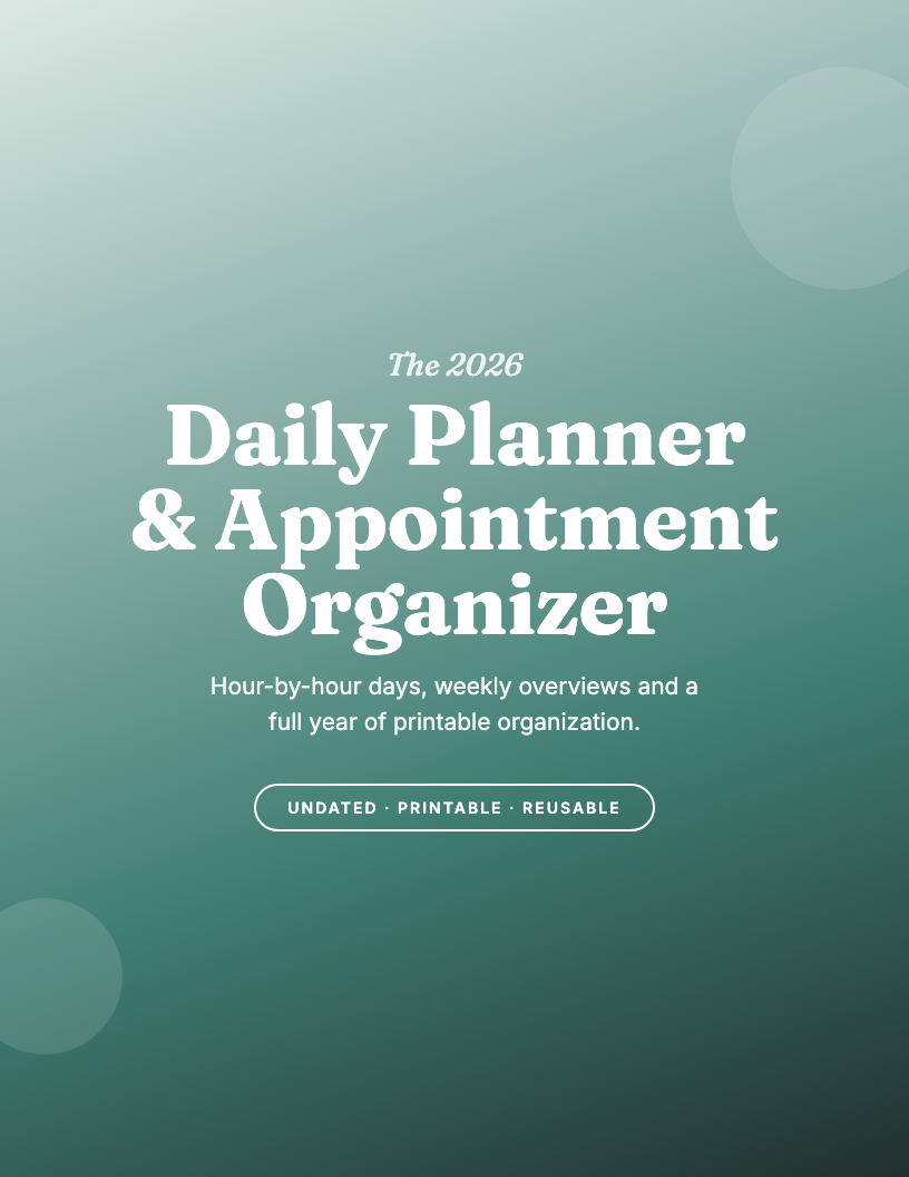 The 2026 Daily Planner & Appointment Organizer