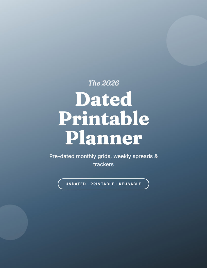 The 2026 Dated Printable Planner