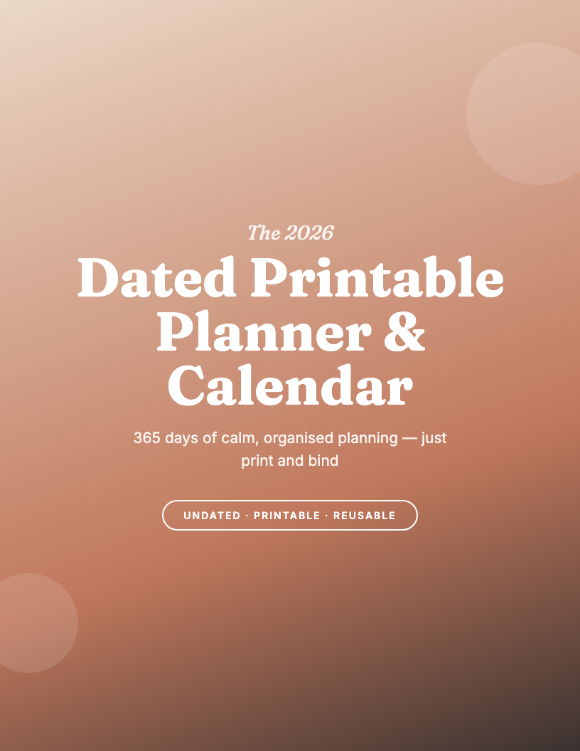 The 2026 Dated Printable Planner & Calendar