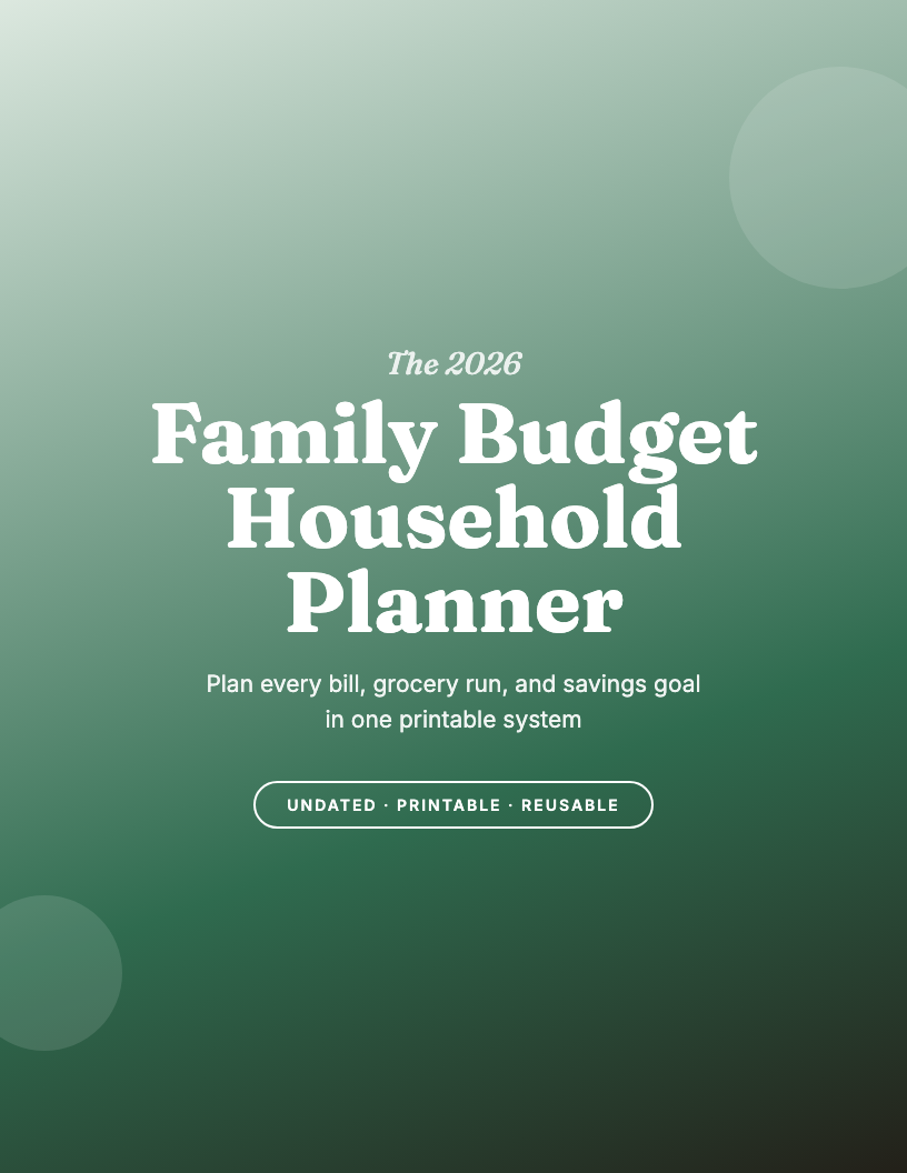 The 2026 Family Budget & Household Planner