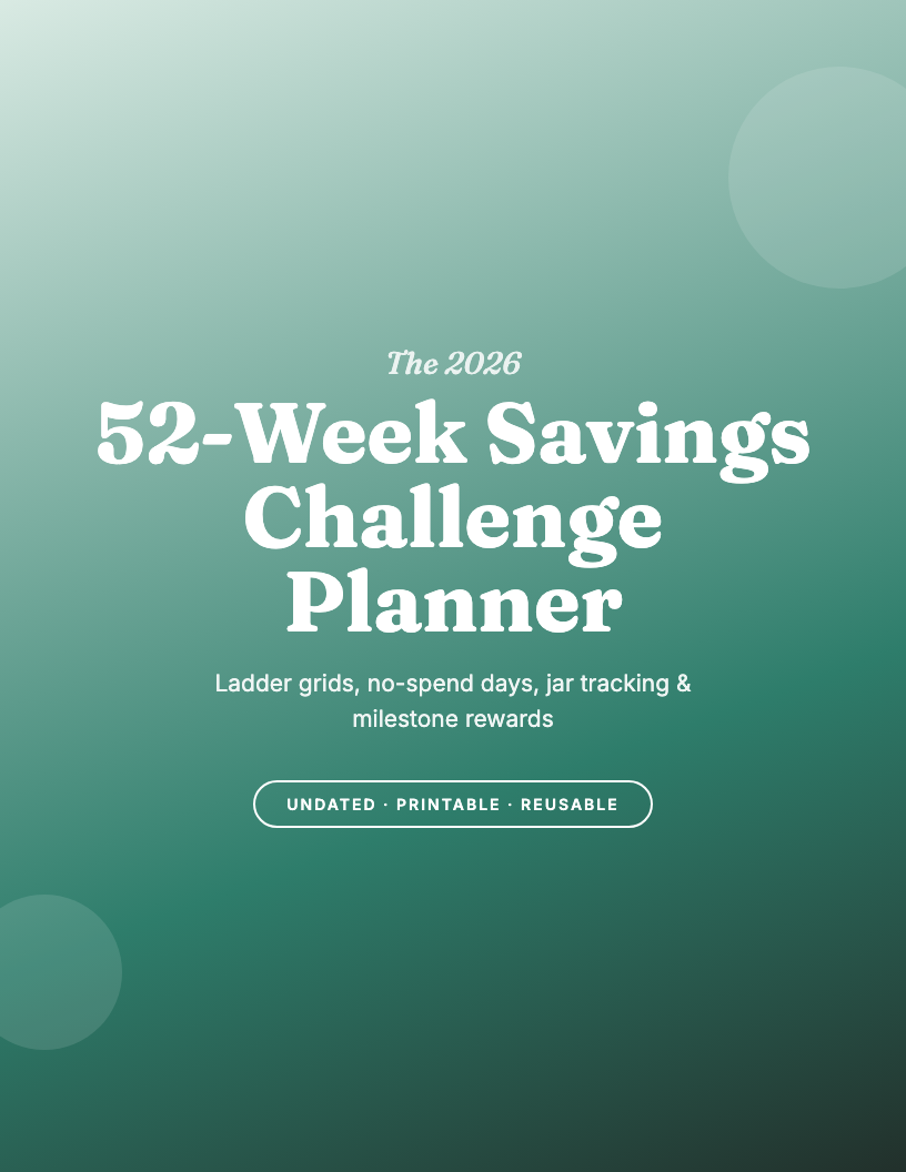 The 2026 52-Week Savings Challenge Planner