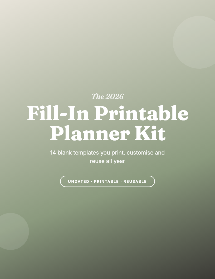The 2026 Fill-In Printable Planner Kit