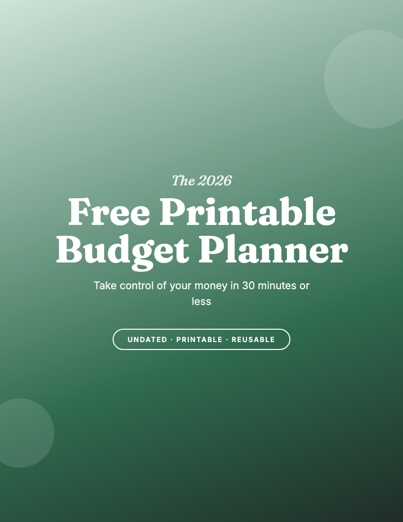 The 2026 Free Printable Budget Planner