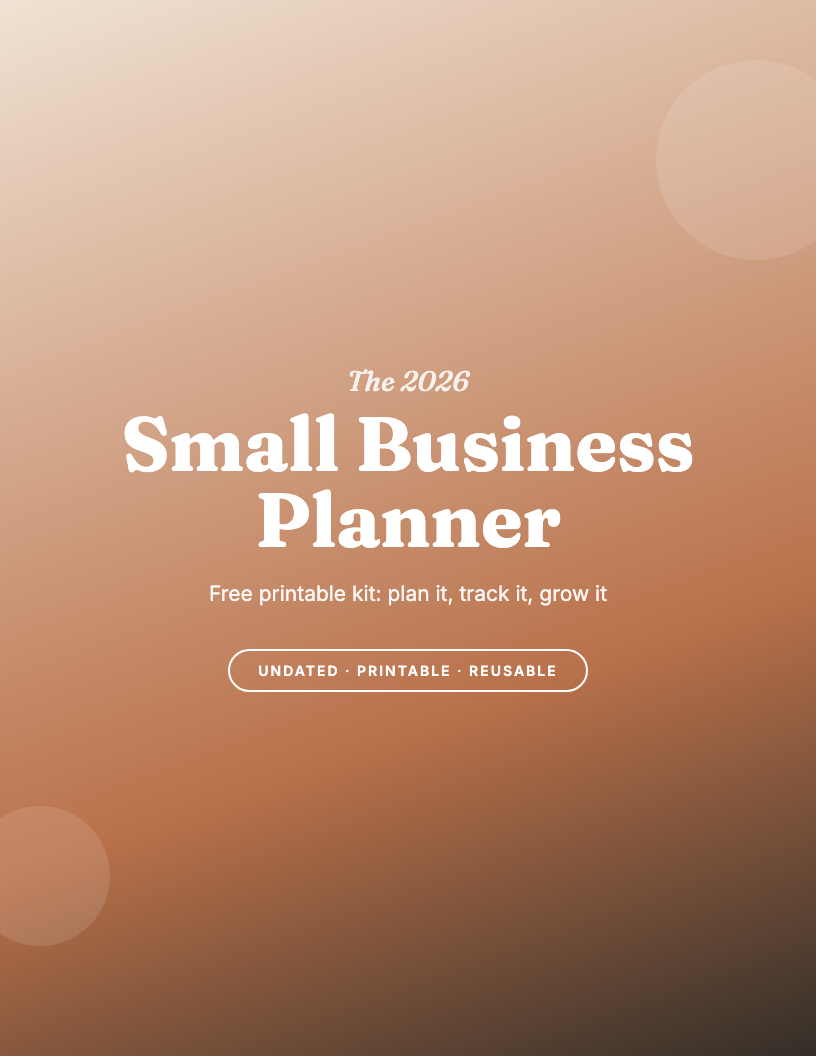 The 2026 Free Printable Small Business Planner