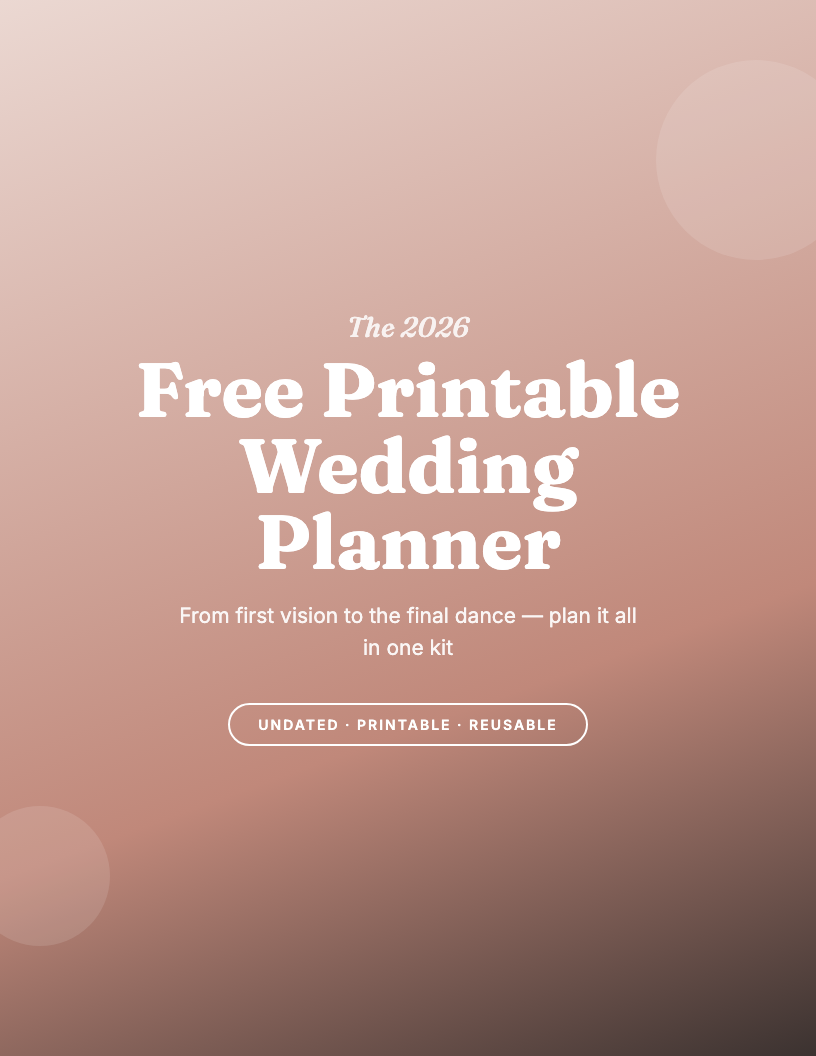 The 2026 Free Printable Wedding Planner