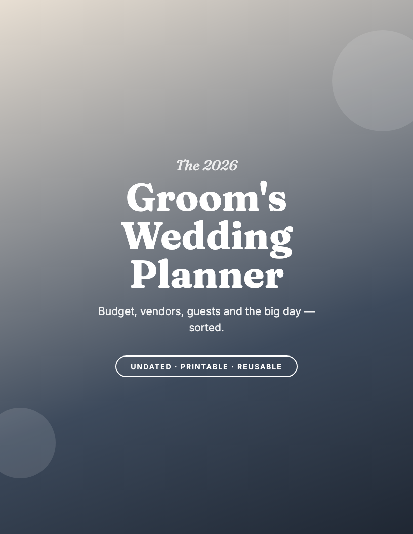 The 2026 Groom's Wedding Planner