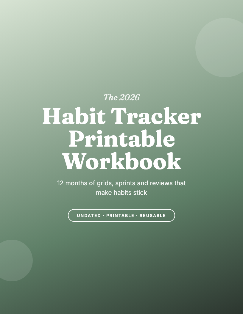 The 2026 12-Month Printable Habit Tracker Workbook