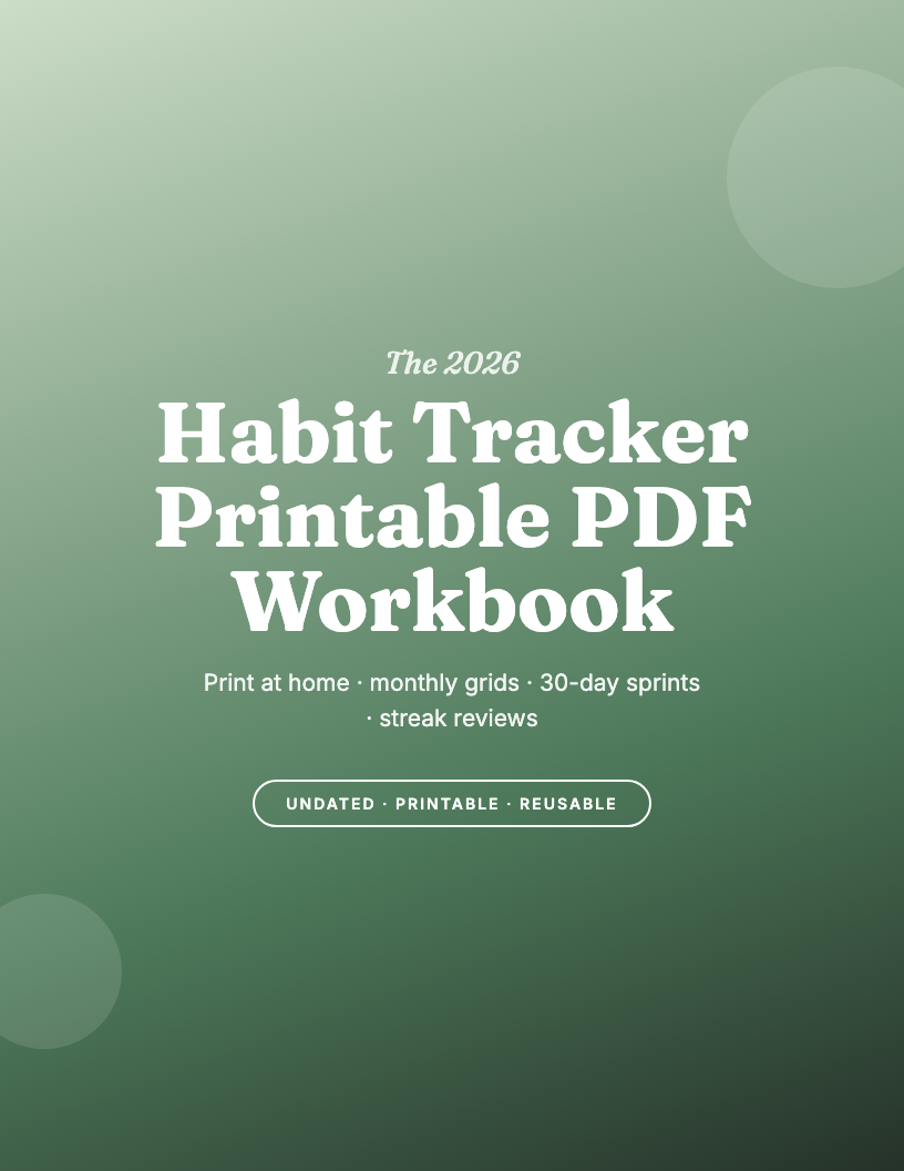 The 2026 Habit Tracker Printable PDF Workbook