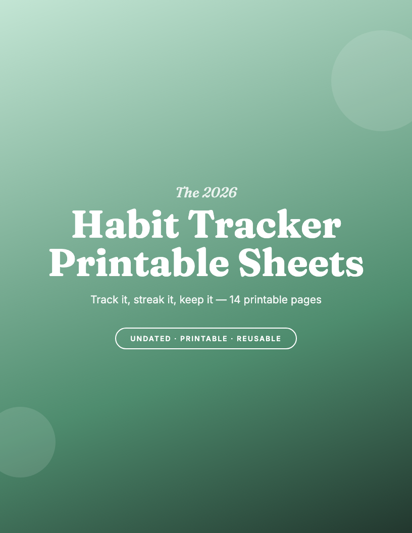 The 2026 Habit Tracker Printable Sheets Kit