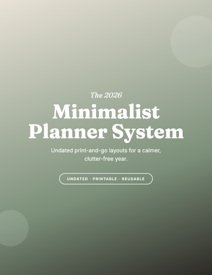 The 2026 Minimalist Printable Planner
