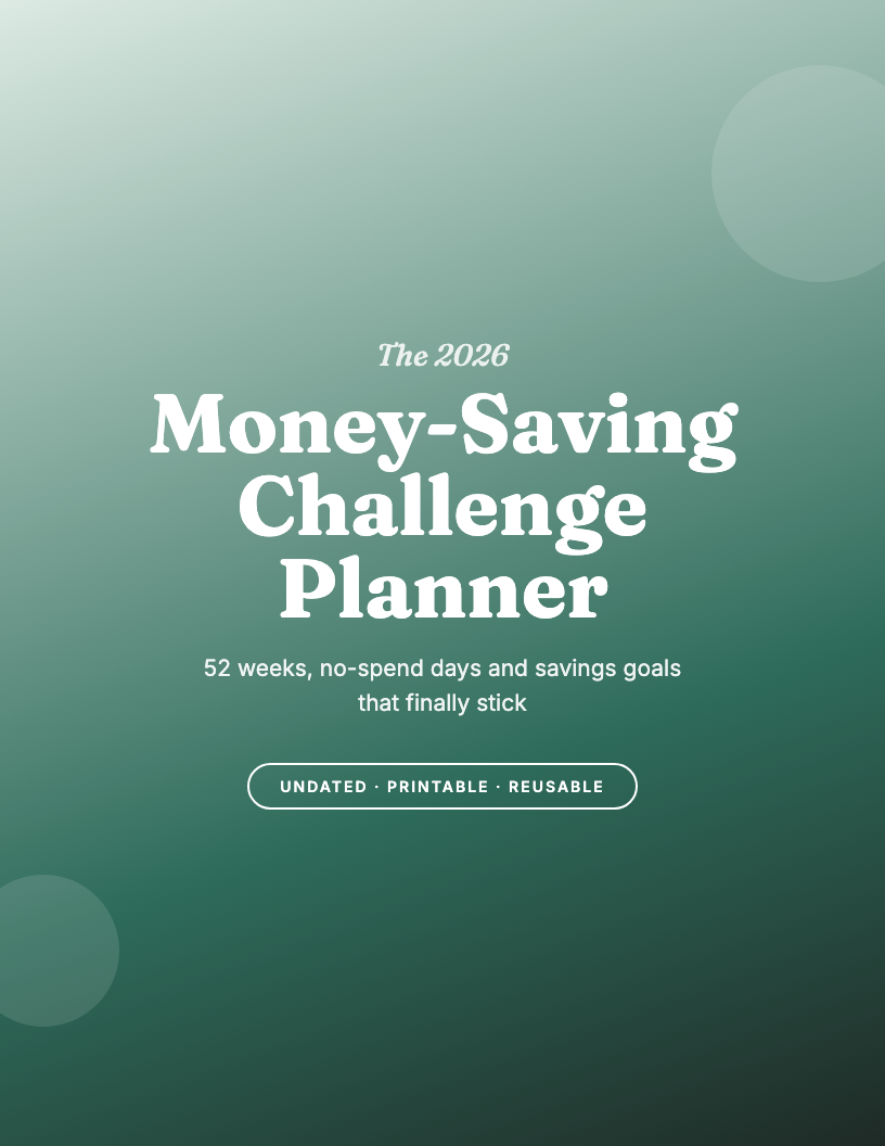 The 2026 Money-Saving Challenge & Savings Goals Planner