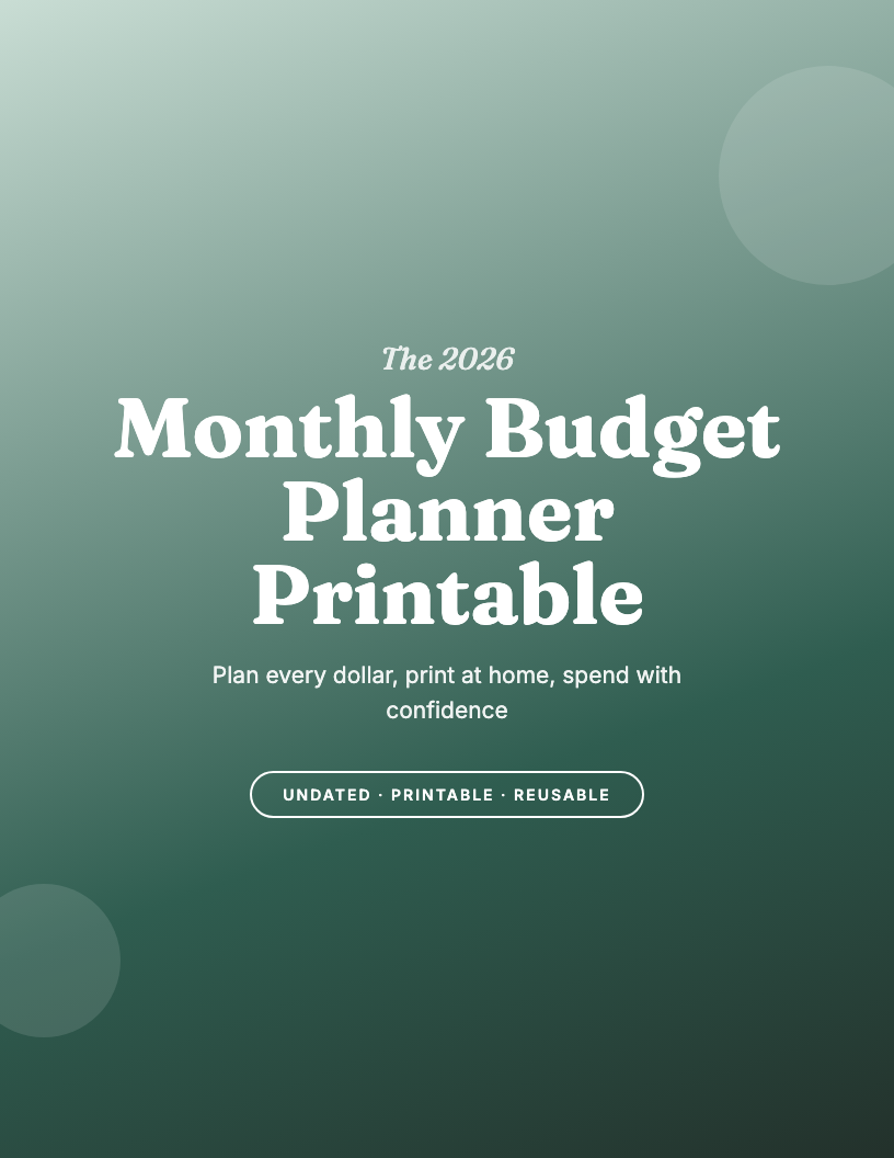 The 2026 Monthly Budget Planner Printable