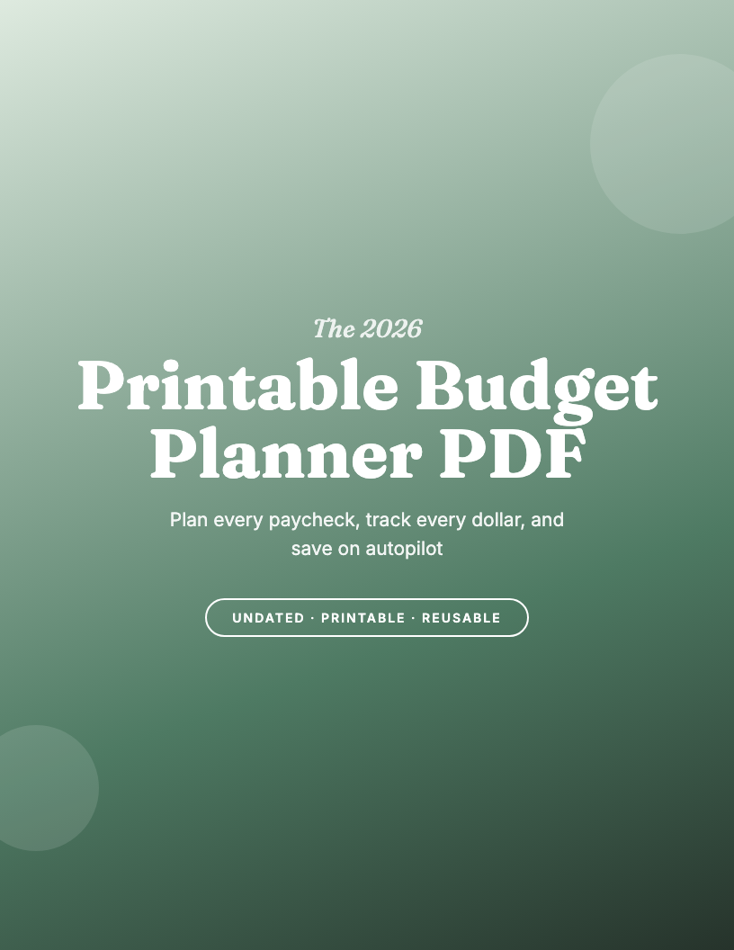 The 2026 Printable Budget Planner PDF