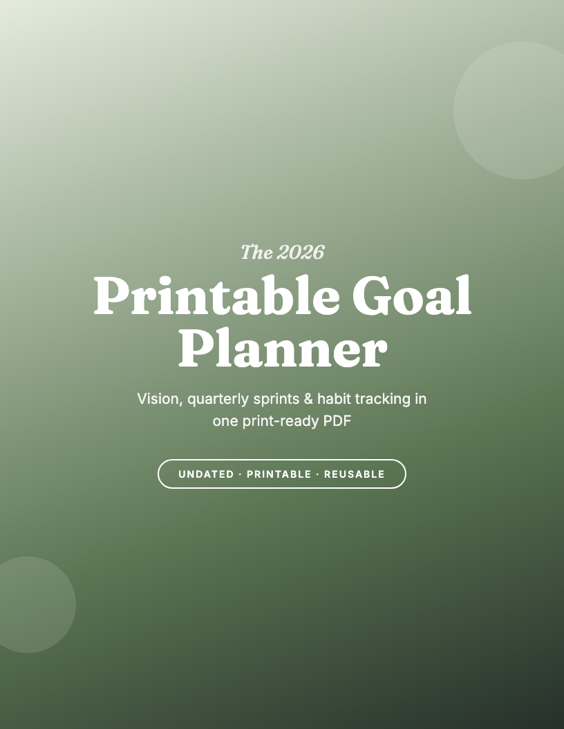 The 2026 Printable Goal Planner