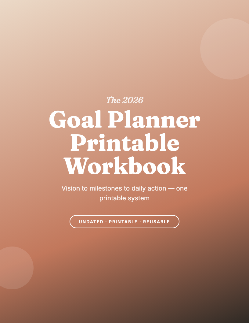 The 2026 Printable Goal Planner Workbook