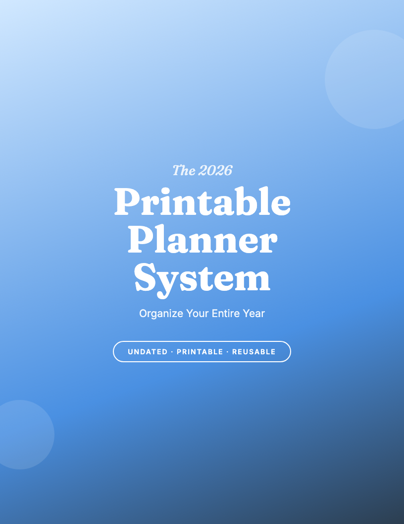 The 2026 Printable Planner System