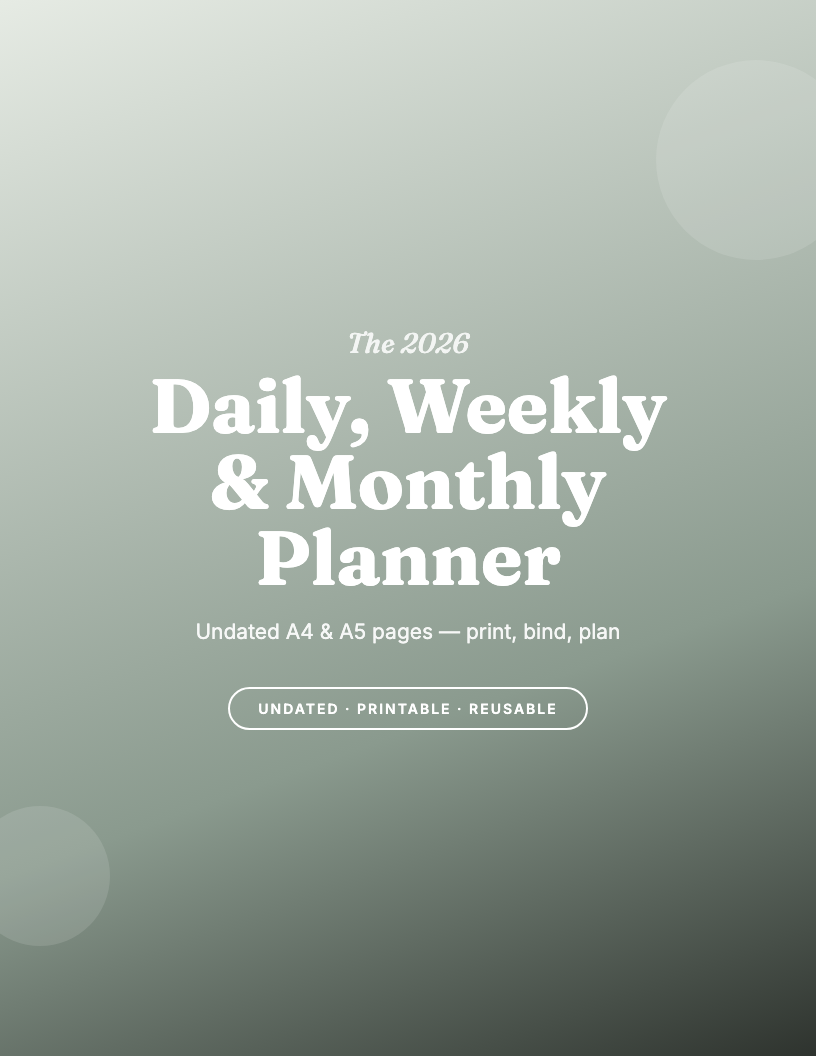 The 2026 Daily, Weekly & Monthly Planner Bundle
