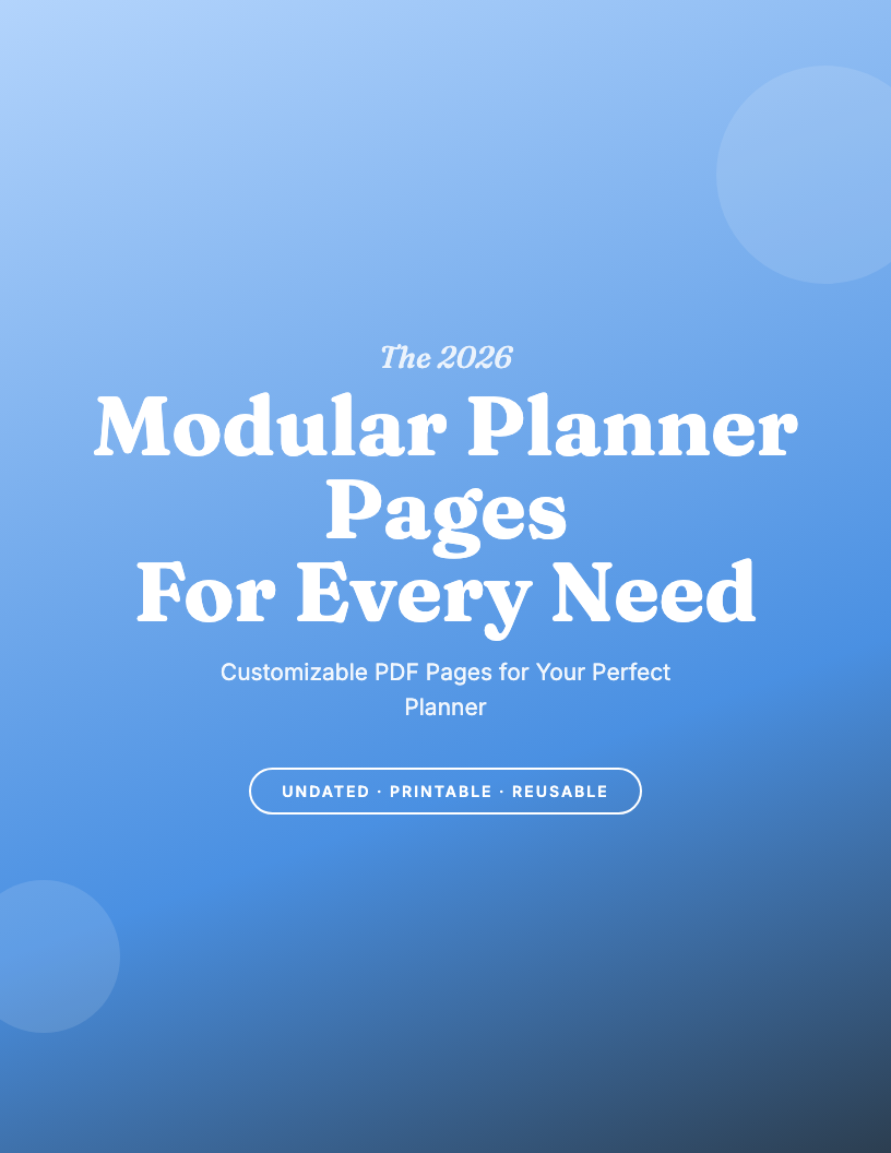 The 2026 Modular Planner Pages System