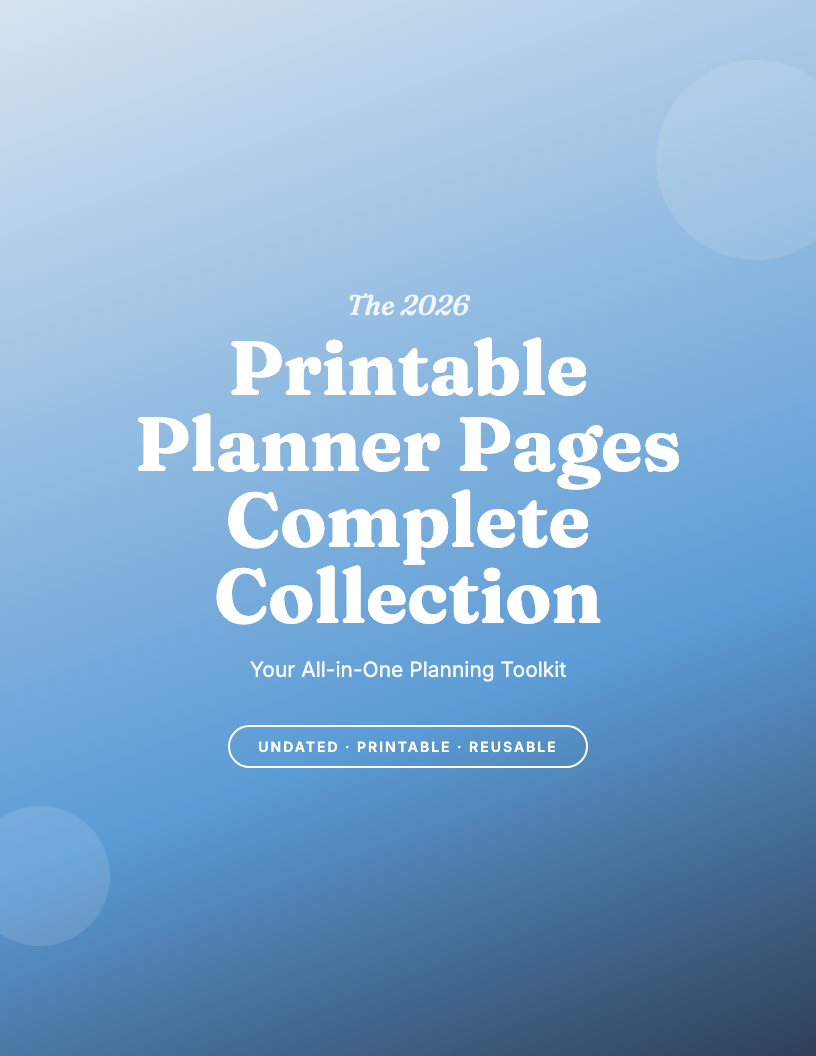The 2026 Printable Planner Pages Collection
