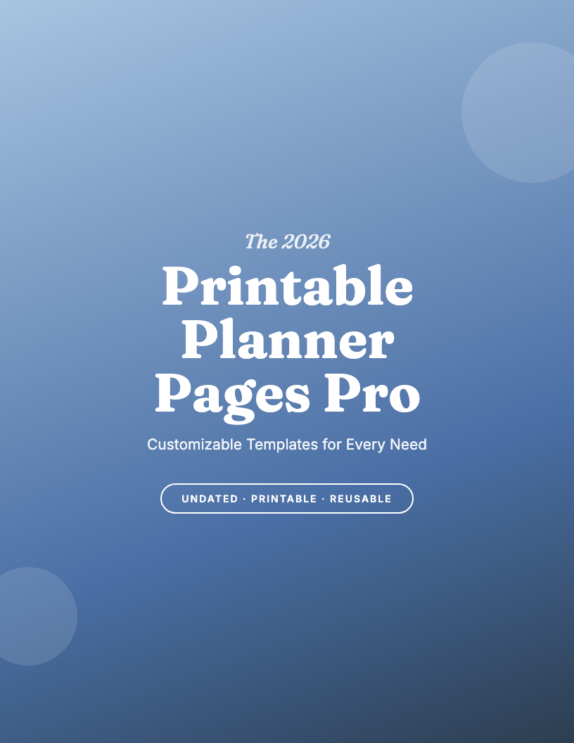 The 2026 Printable Planner Pages Pro