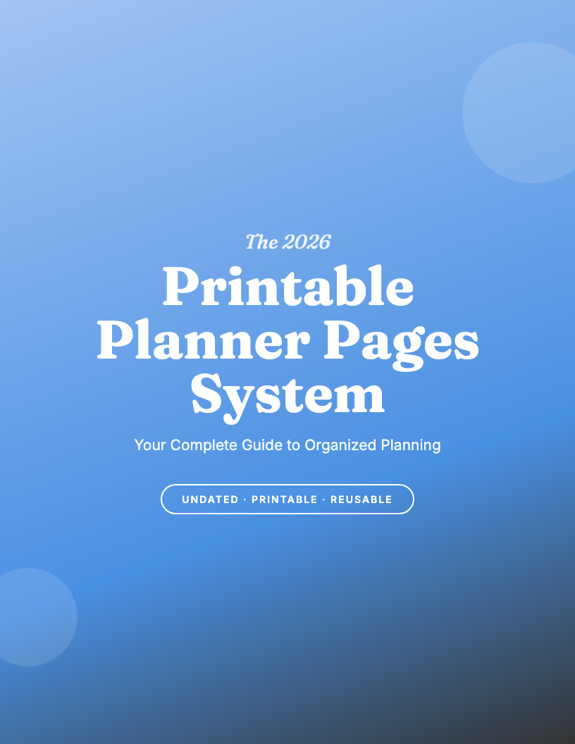 The 2026 Printable Planner Pages Guided Journal