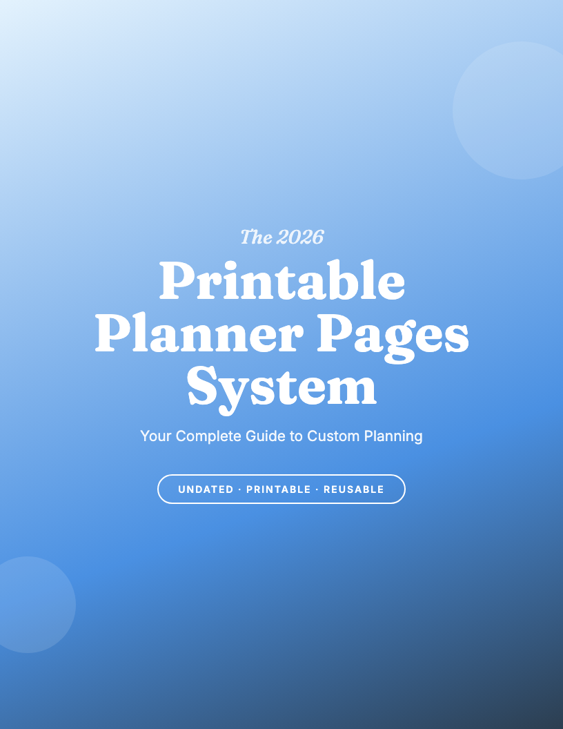 The 2026 Printable Planner Pages Mastery Journal