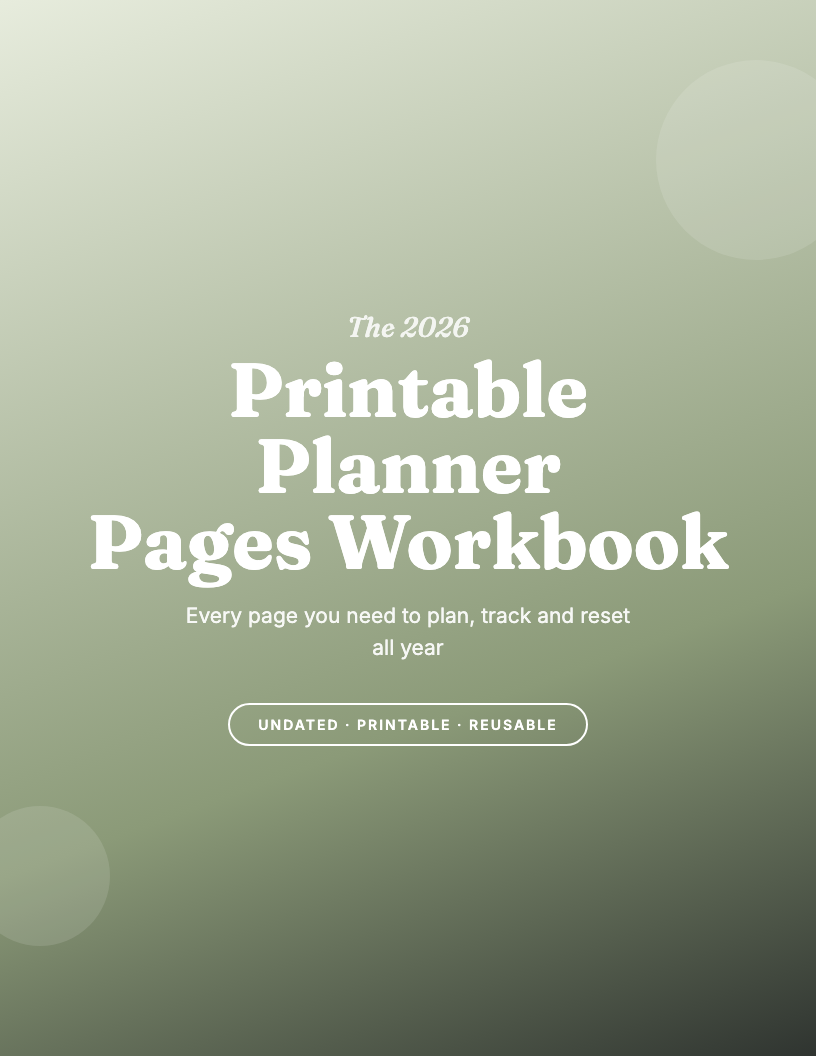 The 2026 Printable Planner Pages Workbook