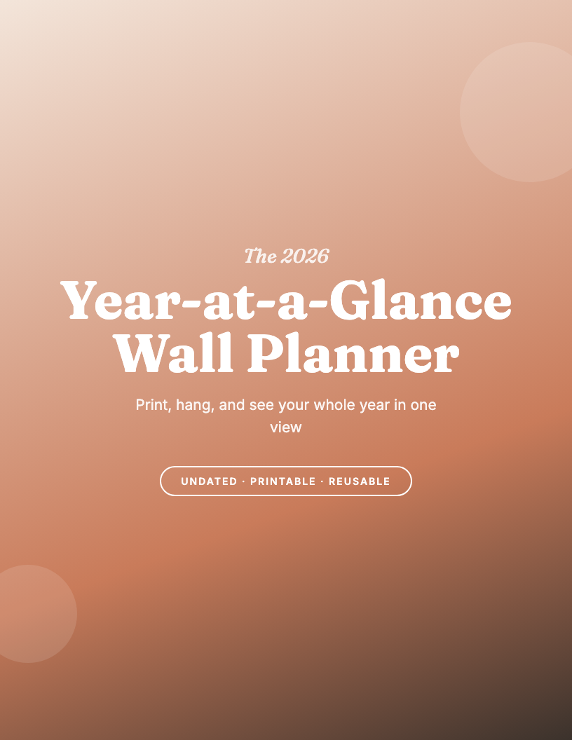 The 2026 Printable Wall Planner & Year-at-a-Glance Calendar