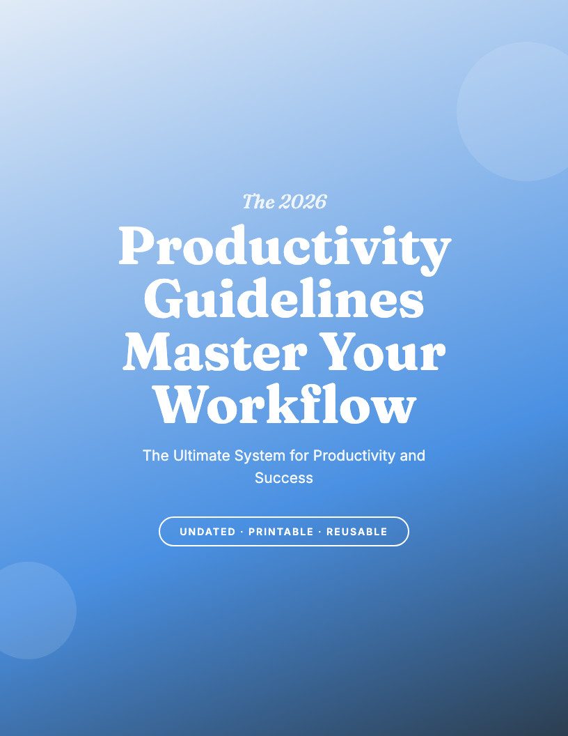 The 2026 Productivity Guidelines Guided Journal