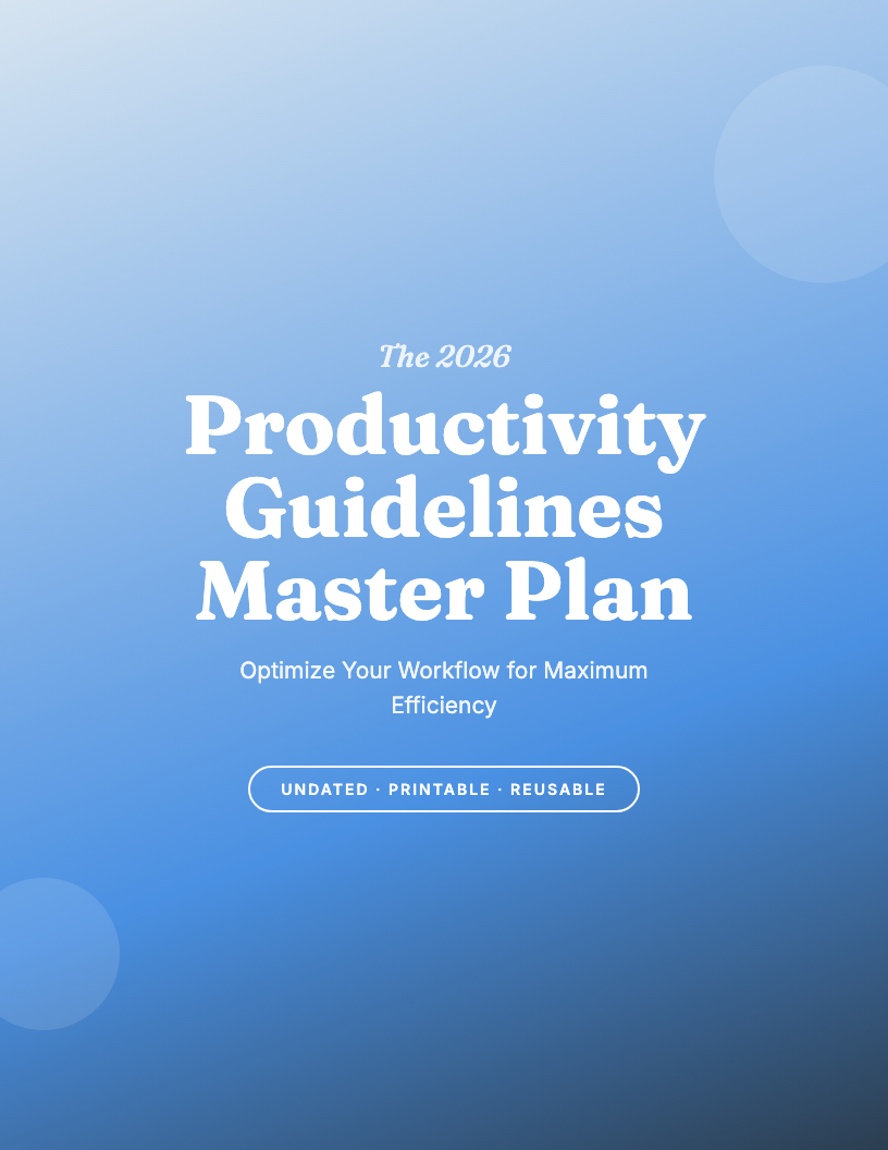 The 2026 Productivity Guidelines Workbook