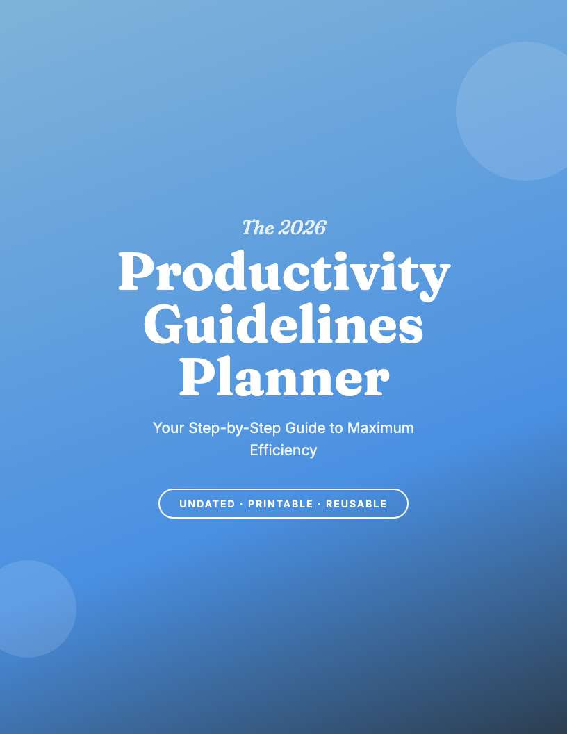 The 2026 Productivity Guidelines Planner
