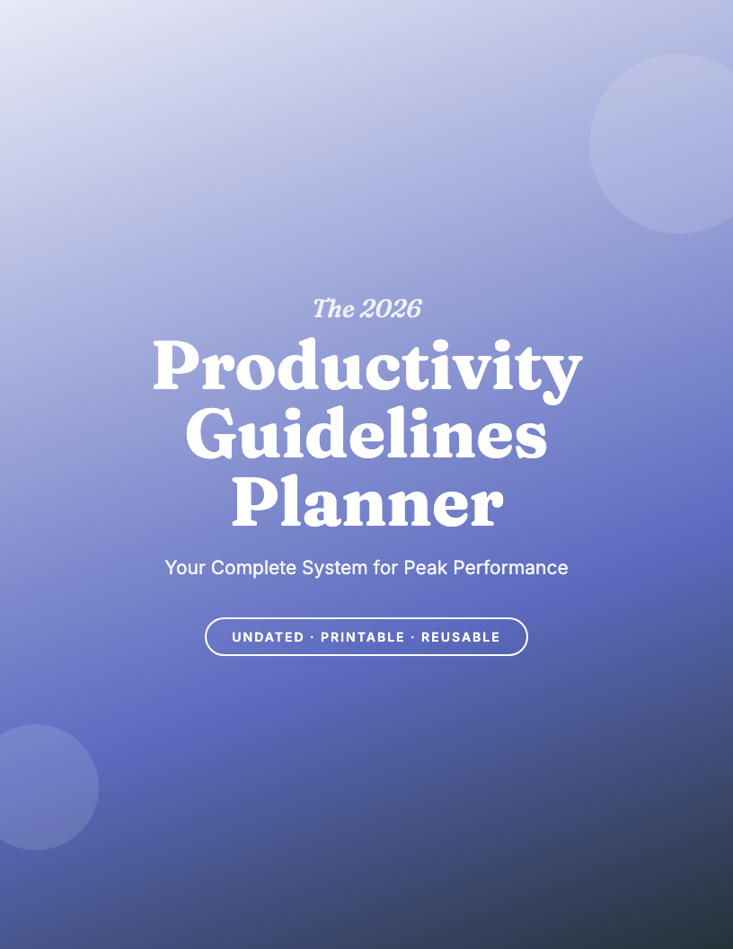 The 2026 Productivity Guidelines Planner