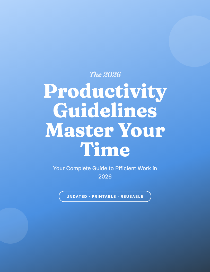 The 2026 Productivity Guidelines Workbook