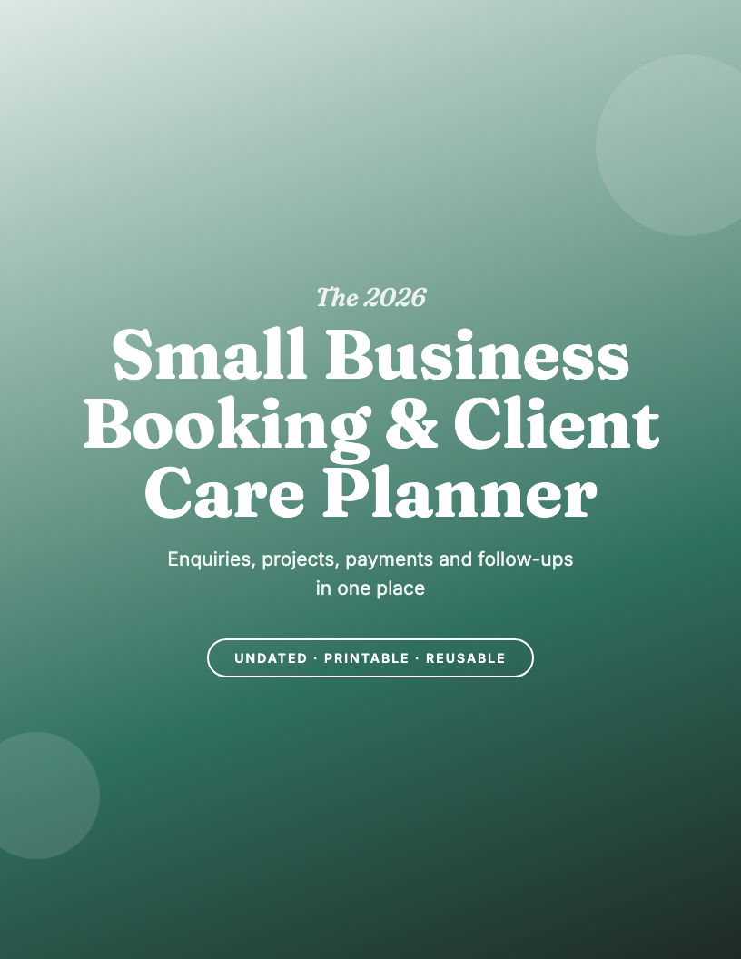 The 2026 Small Business Booking & Client Care Planner