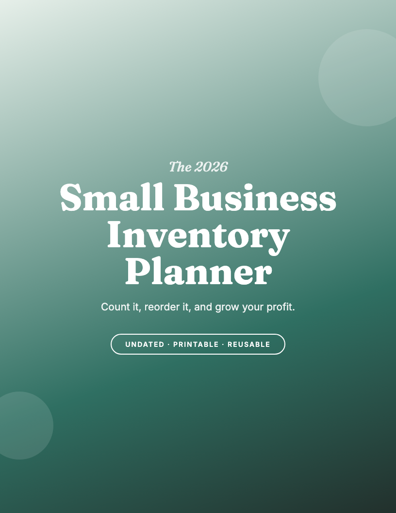 The 2026 Small Business Inventory & Order Planner