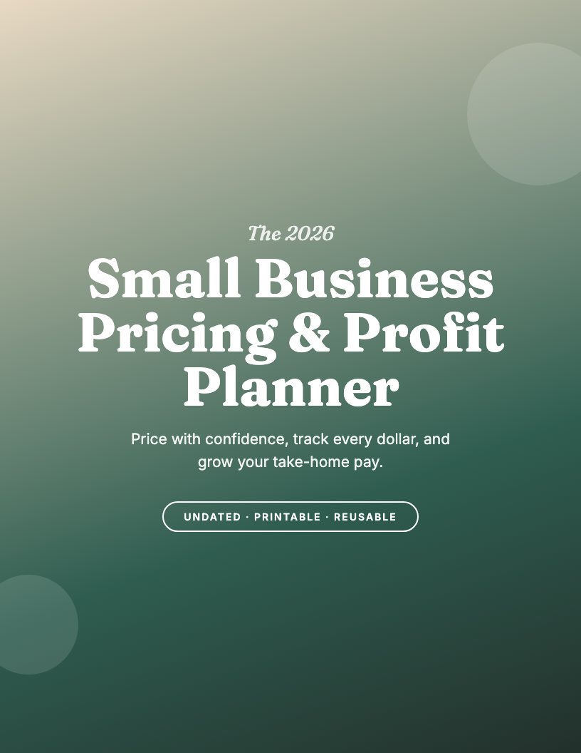 The 2026 Small Business Pricing & Profit Planner