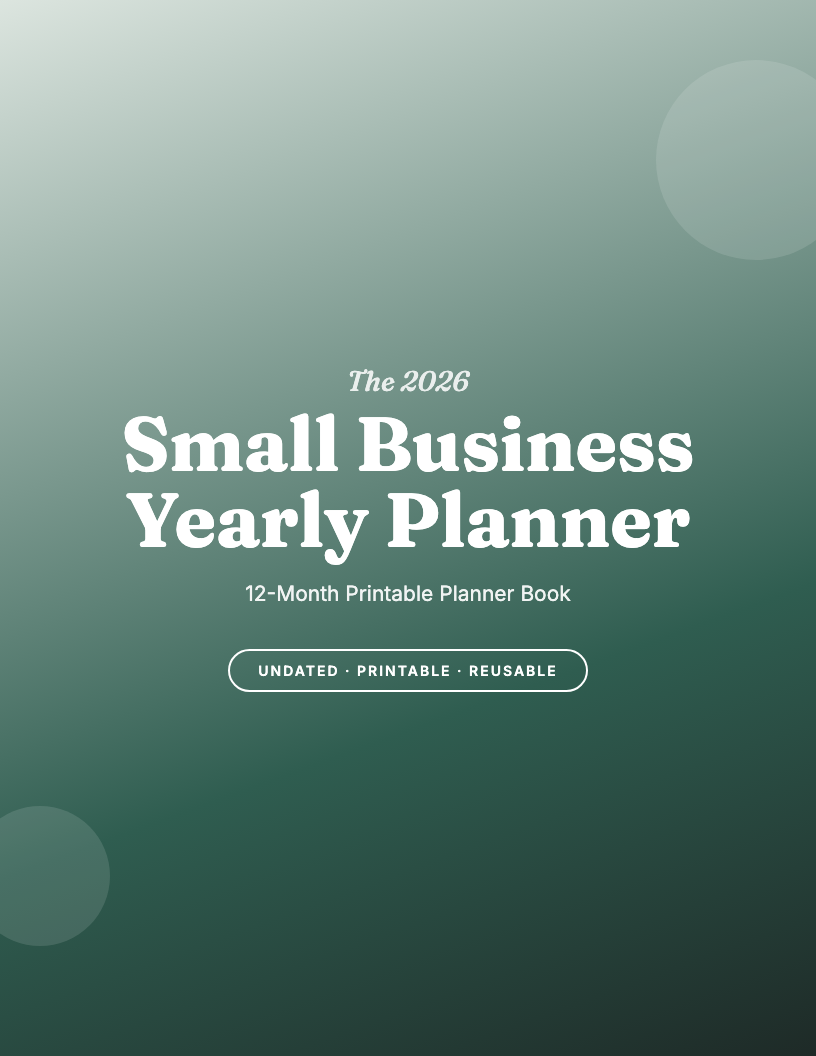 The 2026 Small Business Yearly Planner Book