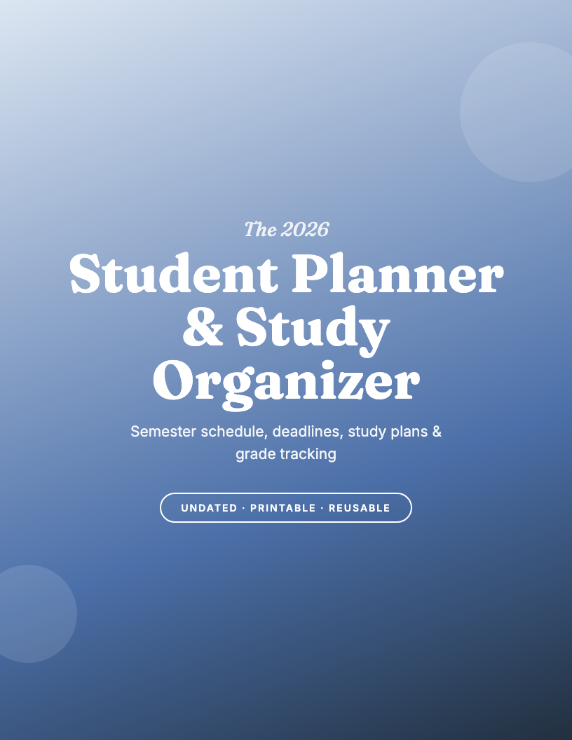 The 2026 Student Planner & Study Organizer