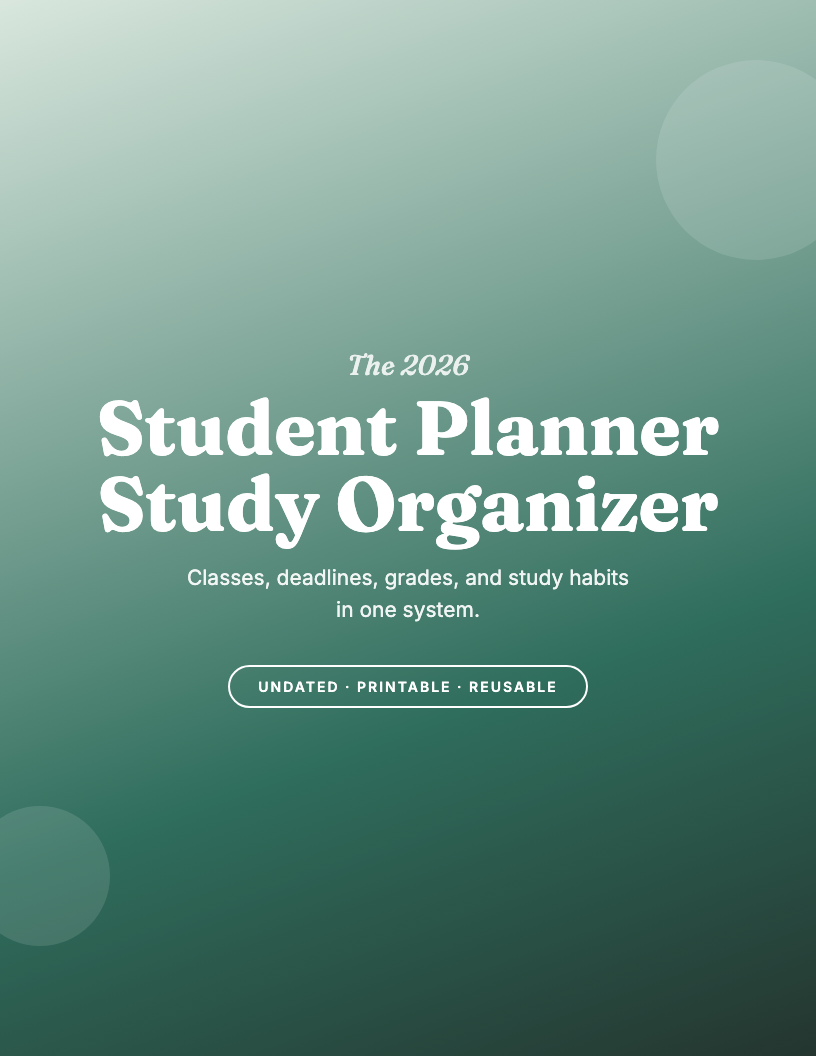 The 2026 Student Planner & Study Organizer