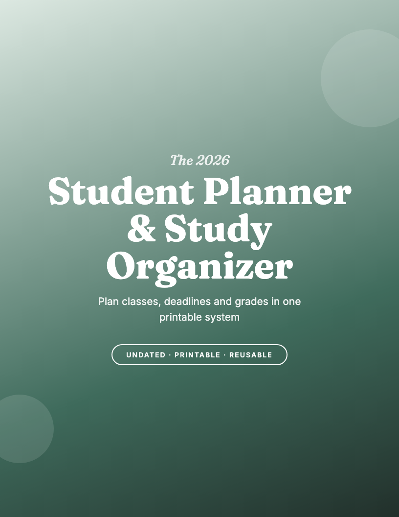 The 2026 Student Planner & Study Organizer