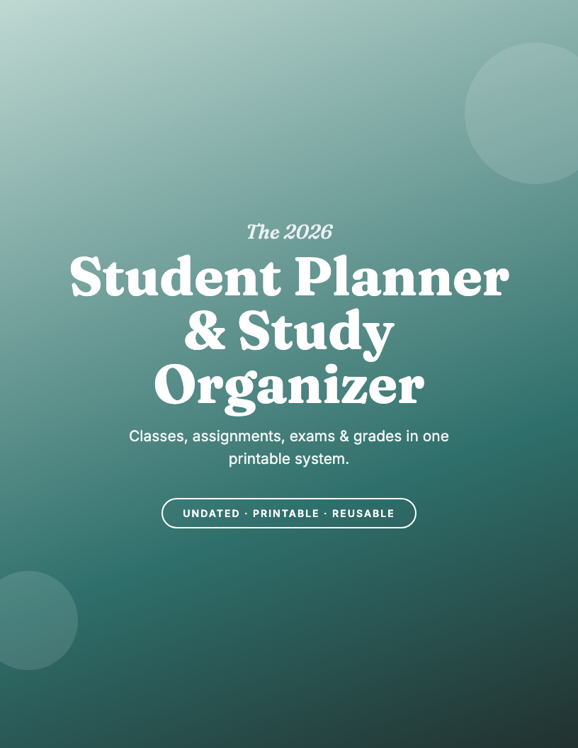 The 2026 Student Planner & Study Organizer