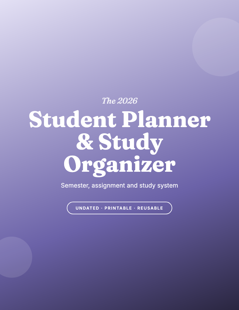 The 2026 Student Planner & Study Organizer