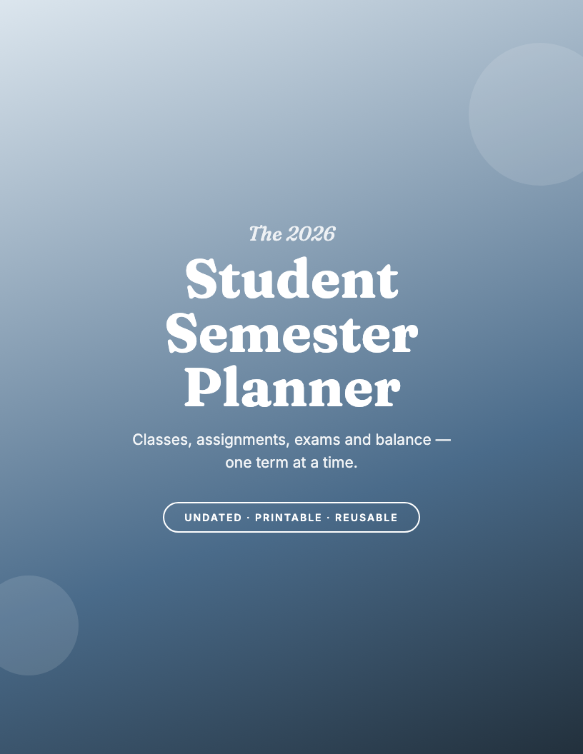 The 2026 Student Semester Planner