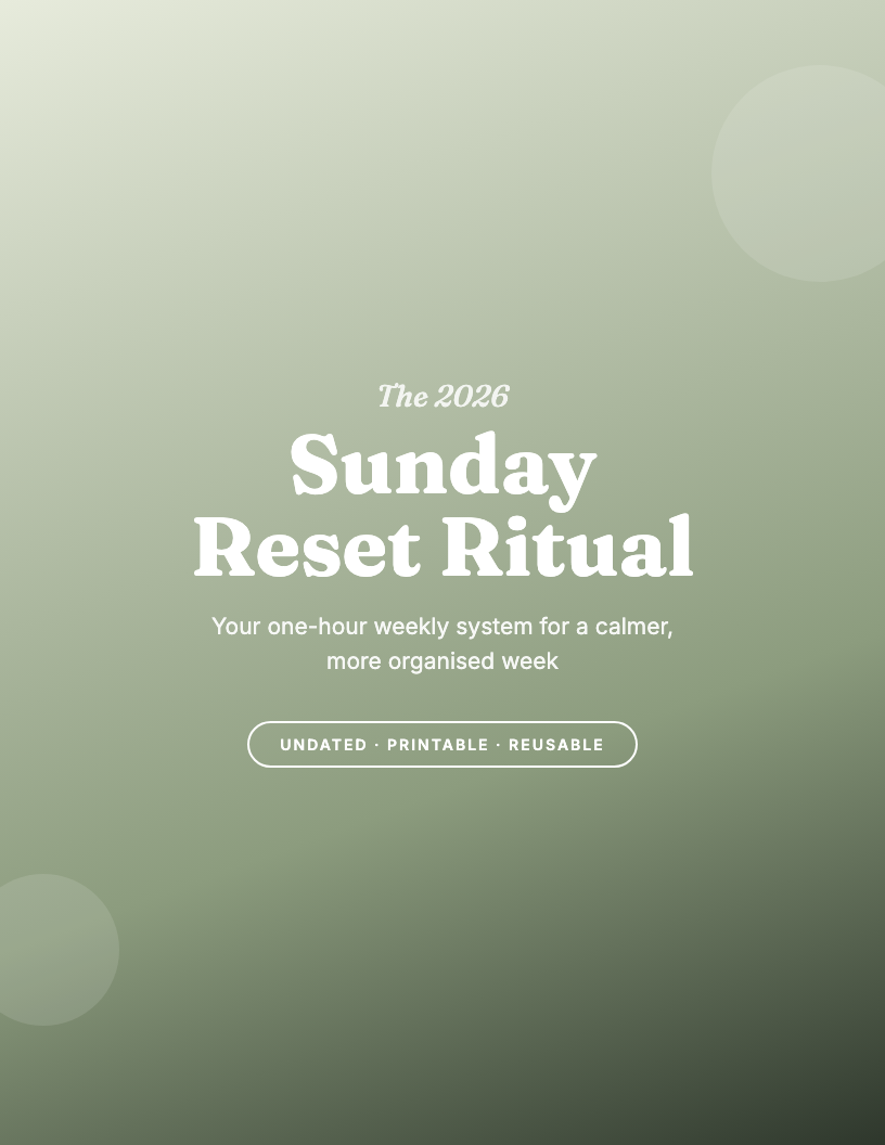 The 2026 Sunday Reset & Weekly Planning Ritual Workbook