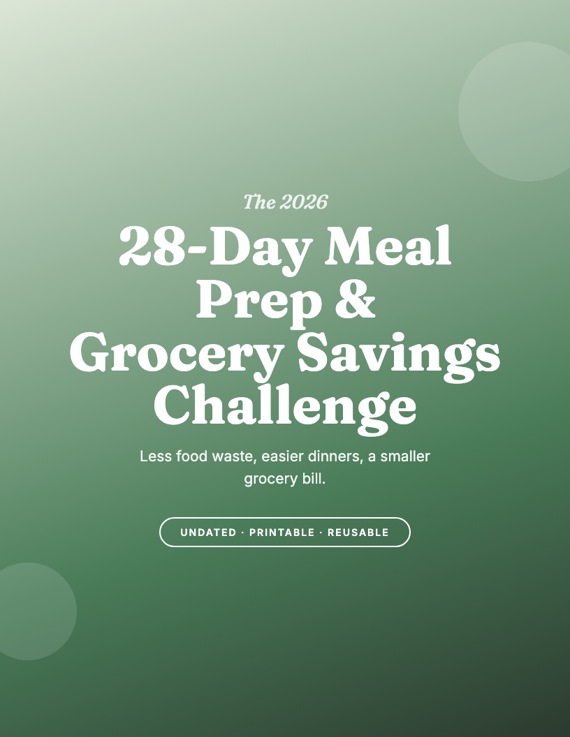 The 2026 28-Day Meal Prep & Grocery Savings Challenge Planner