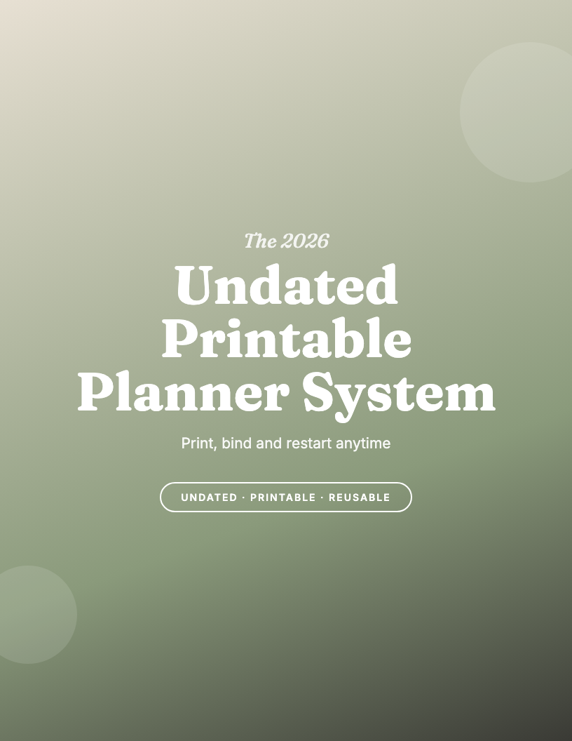The 2026 Undated Printable Planner System