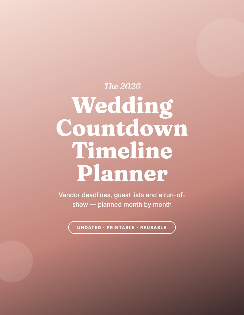 The 2026 Wedding Countdown Timeline Planner